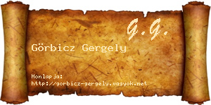 Görbicz Gergely névjegykártya